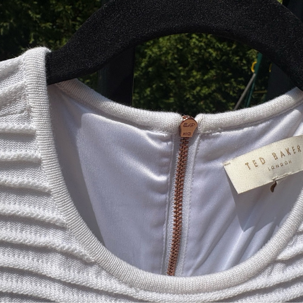 Ted Baker White Ribbed Mini Dress - Picture 6 of 7